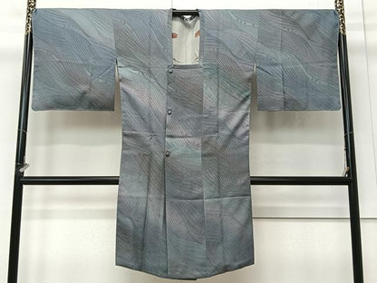 平和屋着物∞道行コート　流水文　暈し染め　ロング丈　正絹　逸品　未使用　CABI9271ua