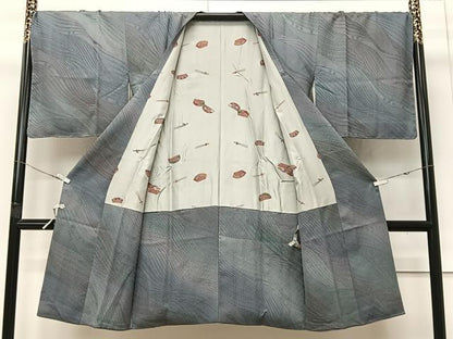 平和屋着物∞道行コート　流水文　暈し染め　ロング丈　正絹　逸品　未使用　CABI9271ua