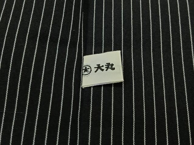 平和屋着物∞男性　羽織　お召地　縞　黒地　大丸扱い　正絹　逸品　CABI9273ua