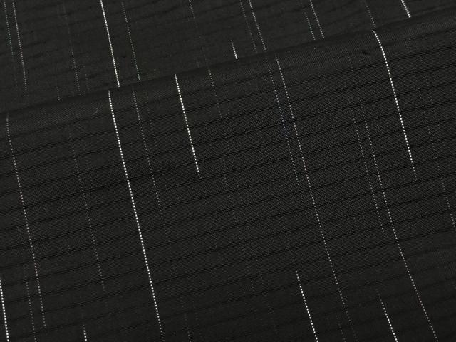 平和屋着物∞道中着　単衣　紬地　霞文　黒地　ロング丈　正絹　逸品　CABI9276ua