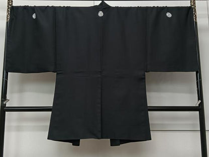 平和屋着物∞男性　長羽織　黒紋付　洗える着物　CABI9277ua