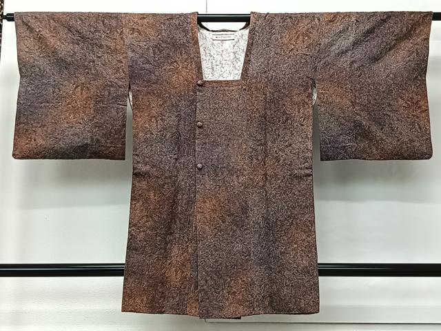 平和屋着物∞道行コート　笹葉地紋　暈し染め　三越扱い　正絹　逸品　CABI9278ua