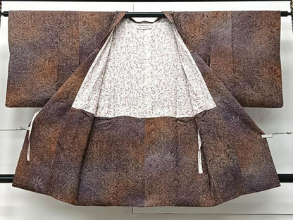 平和屋着物∞道行コート　笹葉地紋　暈し染め　三越扱い　正絹　逸品　CABI9278ua