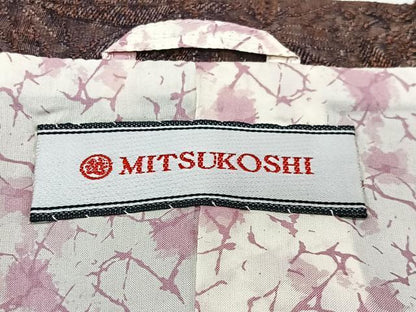 平和屋着物∞道行コート　笹葉地紋　暈し染め　三越扱い　正絹　逸品　CABI9278ua