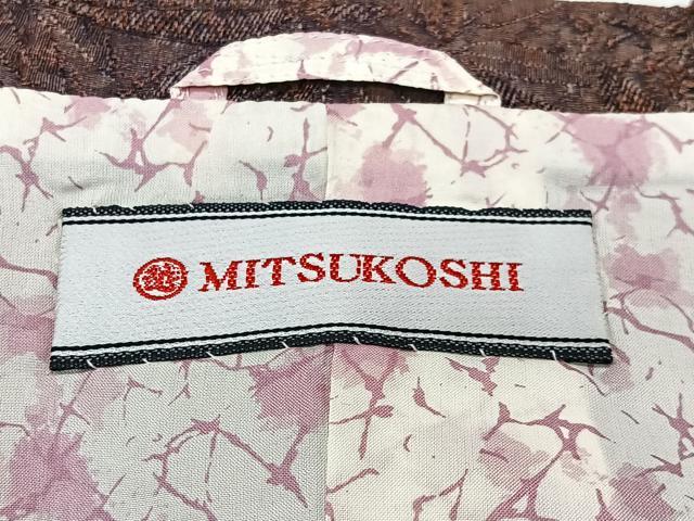 平和屋着物∞道行コート　笹葉地紋　暈し染め　三越扱い　正絹　逸品　CABI9278ua