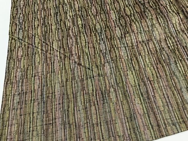 平和屋着物∞道行コート　紬地　縞　ロング丈　ますいわ屋扱い　正絹　逸品　CABI9282ua
