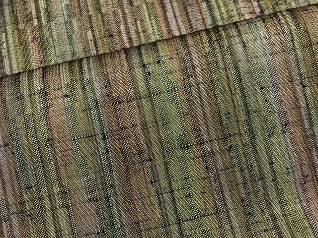 平和屋着物∞道行コート　紬地　縞　ロング丈　ますいわ屋扱い　正絹　逸品　CABI9282ua