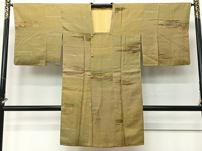 平和屋着物∞道行コート　作家物　草花文　暈し染め　やまと誂製　正絹　逸品　未使用　CABI9284ua