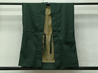 平和屋着物∞男性　袖無し羽織　深緑色　洗える着物　CABI9285ua