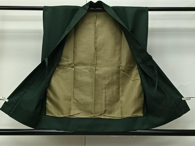 平和屋着物∞男性　袖無し羽織　深緑色　洗える着物　CABI9285ua