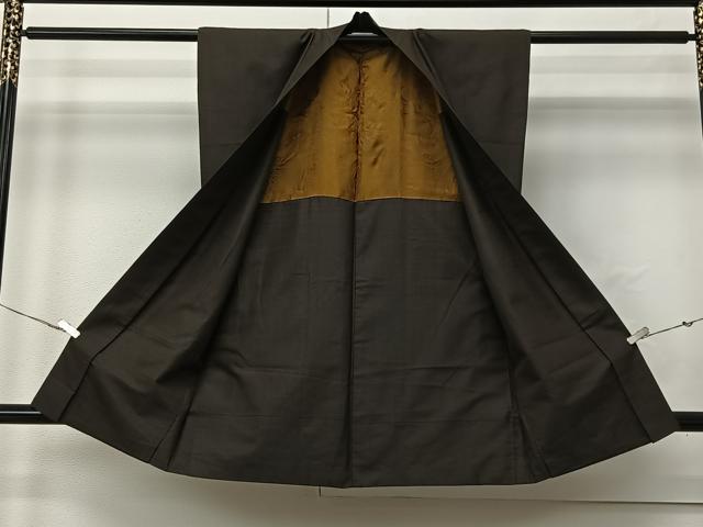 平和屋着物∞男性　袖無し羽織　紬地　縞　正絹　逸品　CABI9288ua