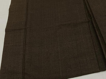 平和屋着物∞男性　袖無し羽織　紬地　憲法黒茶色　正絹　逸品　CABI9289ua