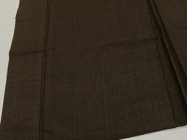 平和屋着物∞男性　袖無し羽織　紬地　憲法黒茶色　正絹　逸品　CABI9289ua
