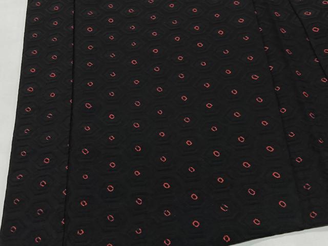 平和屋着物∞羽織　絞り　亀甲地紋　黒地　正絹　逸品　CABI9293ua