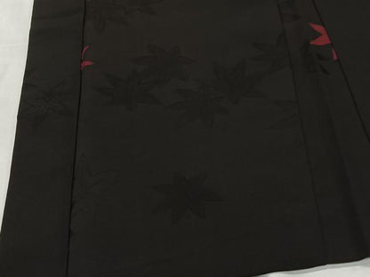 平和屋着物∞羽織　地紋起こし　舞葉文　黒地　正絹　逸品　CABI9294ua