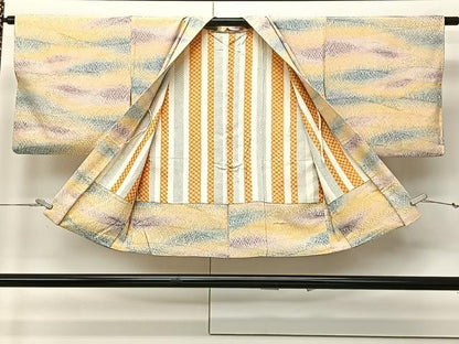 平和屋着物∞羽織　芝草文　暈し染め　正絹　逸品　CABI9295ua