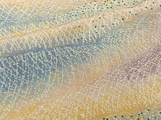 平和屋着物∞羽織　芝草文　暈し染め　正絹　逸品　CABI9295ua