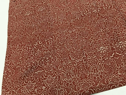 平和屋着物＃道行コート　型染め　更紗花唐草文　ロング丈　正絹　逸品　CABI9296ua