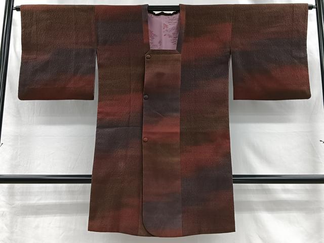 平和屋着物＃道行コート　霞文　暈し染め　ロング丈　正絹　逸品　CABI9298ua