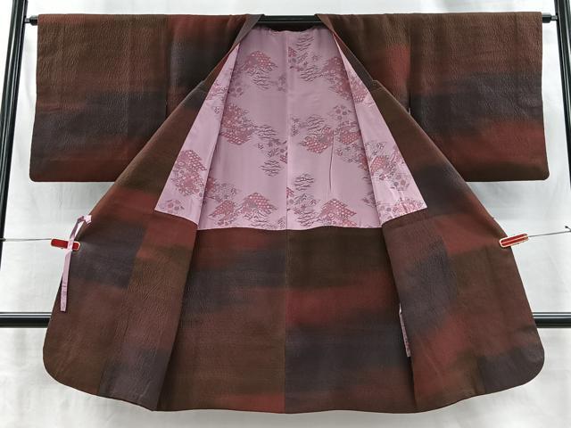 平和屋着物＃道行コート　霞文　暈し染め　ロング丈　正絹　逸品　CABI9298ua