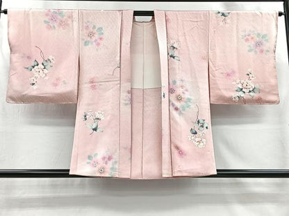 平和屋着物＃羽織　手描き　草花文　暈し染め　正絹　逸品　未使用　CABI9299ua