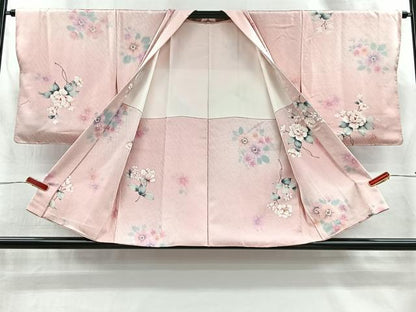 平和屋着物＃羽織　手描き　草花文　暈し染め　正絹　逸品　未使用　CABI9299ua