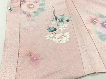 平和屋着物＃羽織　手描き　草花文　暈し染め　正絹　逸品　未使用　CABI9299ua