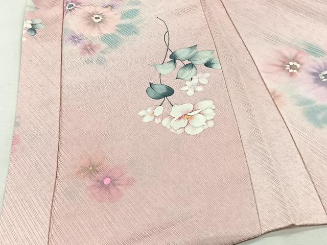 平和屋着物＃羽織　手描き　草花文　暈し染め　正絹　逸品　未使用　CABI9299ua