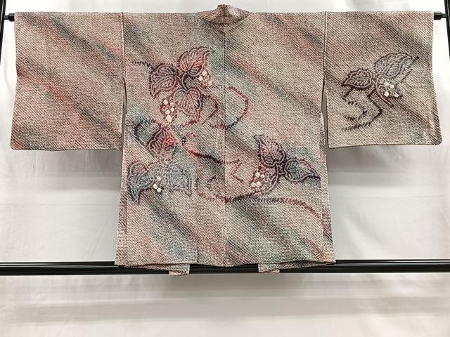 平和屋着物＃羽織　総絞り　葡萄蔦の葉文　正絹　逸品　CABI9300ua