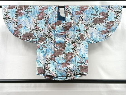 平和屋着物＃道行コート　草花文　正絹　逸品　CABI9301ua
