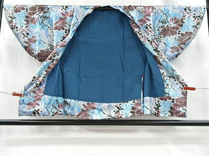 平和屋着物＃道行コート　草花文　正絹　逸品　CABI9301ua