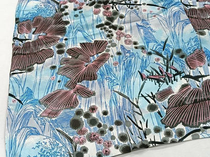 平和屋着物＃道行コート　草花文　正絹　逸品　CABI9301ua