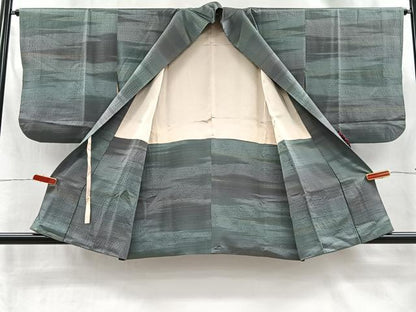 平和屋着物＃道中着　霞文　暈し染め　正絹　逸品　CABI9303ua