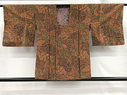 平和屋着物＃道行コート　リバーシブル　更紗花唐草文　正絹　逸品　未使用　CABI9305ua