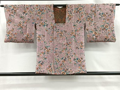 平和屋着物＃道行コート　リバーシブル　更紗花唐草文　正絹　逸品　未使用　CABI9305ua