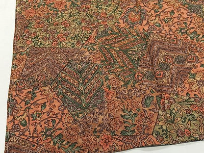 平和屋着物＃道行コート　リバーシブル　更紗花唐草文　正絹　逸品　未使用　CABI9305ua