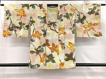 平和屋着物＃道行コート　ろうけつ染　枝葉文　暈し染め　正絹　逸品　未使用　CABI9306ua