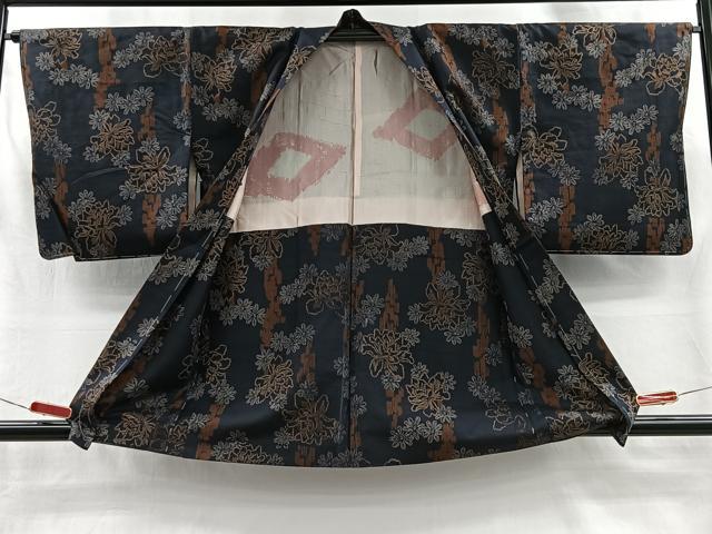 平和屋着物＃羽織　紬地　銘仙　舞花文　正絹　逸品　未使用　CABI9309ua