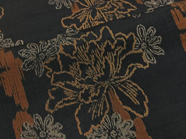 平和屋着物＃羽織　紬地　銘仙　舞花文　正絹　逸品　未使用　CABI9309ua