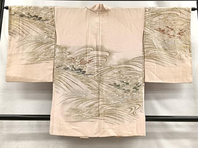 平和屋着物＃羽織　寿光織　立波文　金銀糸　正絹　逸品　CABI9310ua