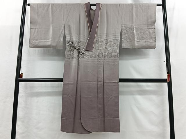 平和屋着物＃道中着　単衣　遠州七宝　暈し染め　ロング丈　正絹　逸品　CABI9311ua