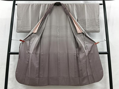 平和屋着物＃道中着　単衣　遠州七宝　暈し染め　ロング丈　正絹　逸品　CABI9311ua