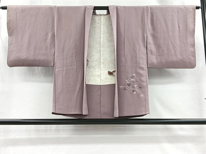 平和屋着物＃羽織　総刺繍　流水草花文　正絹　逸品　CABI9314ua