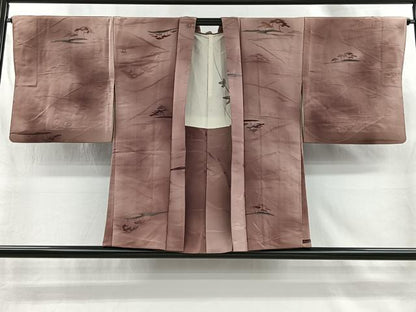 平和屋着物＃羽織　地紋起こし　風景文　暈し染め　正絹　逸品　CABI9315ua
