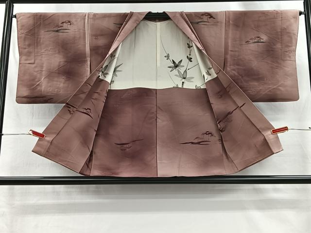 平和屋着物＃羽織　地紋起こし　風景文　暈し染め　正絹　逸品　CABI9315ua