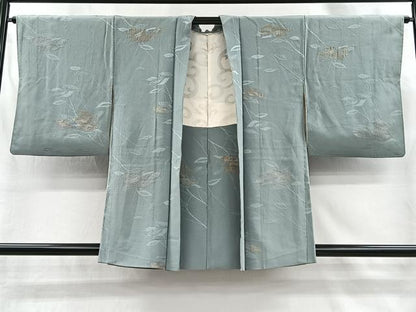 平和屋着物＃羽織　寿光織　枝葉文　金糸　正絹　逸品　CABI9316ua