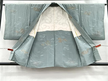 平和屋着物＃羽織　寿光織　枝葉文　金糸　正絹　逸品　CABI9316ua
