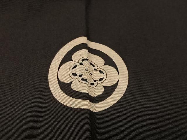 平和屋着物＃男性　長羽織　黒紋付　正絹　逸品　CABI9318ua