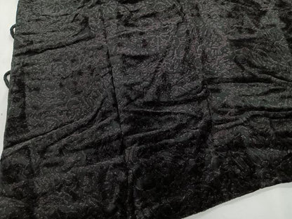 平和屋着物＃和装コート　霞文　黒地　ベロア　CABI9321ua
