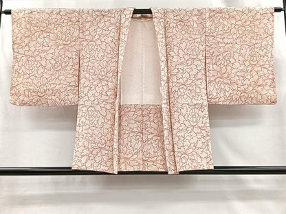 平和屋着物＃羽織　牡丹　正絹　逸品　CABI9323ua